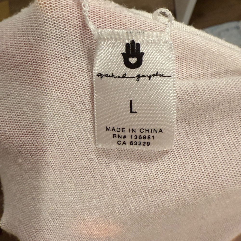 Spiritual Gangster White Twist-Front Women's Top - Picture 4 of 6